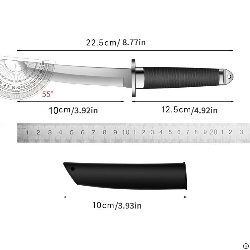 Japanese Fixed Blade Camping Survival Knife | Dragon Bone 22.5cm Fixed Blade Knife Axl