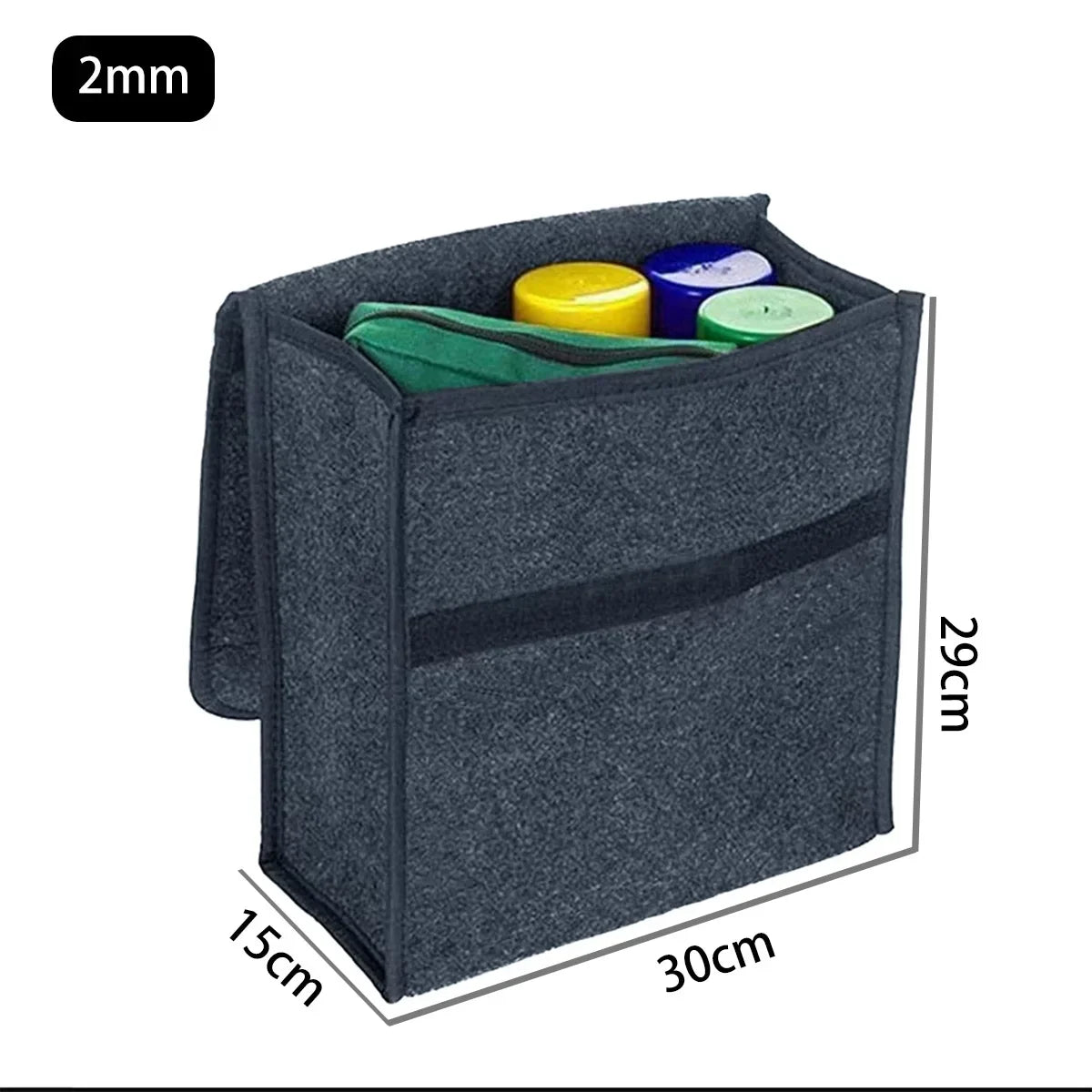 Felt Car Trunk Organizer Bag – Large Foldable Storage Box Car Trunk Organizer Axl 2mm(30-15-29cm)
