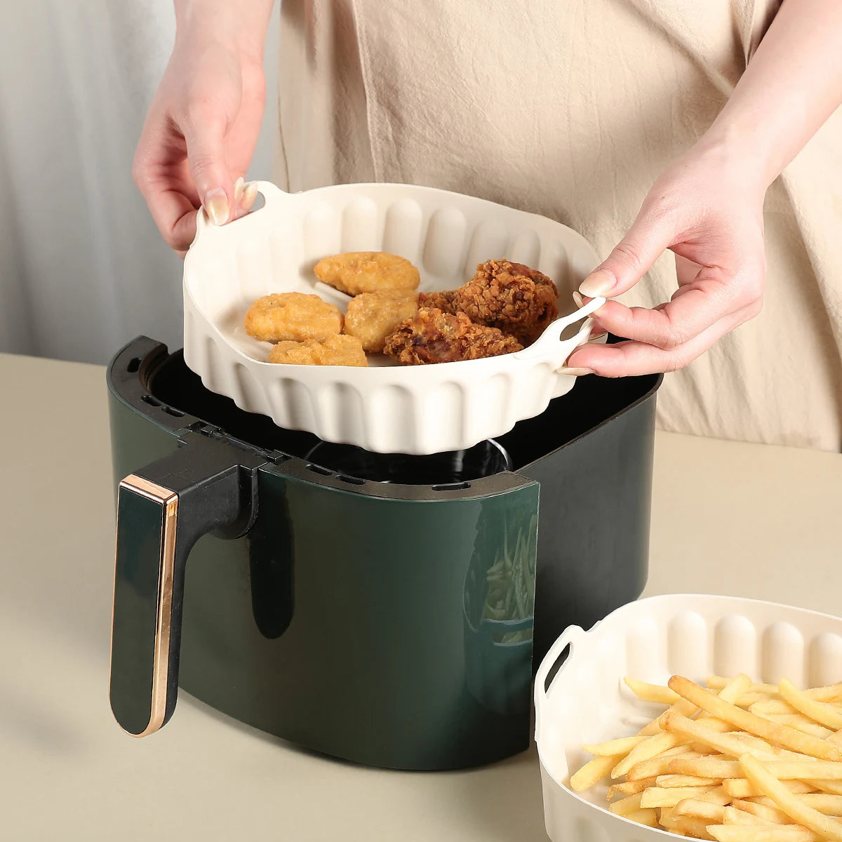 Air Fryer Silicone Tray – Oven Baking Liner & Basket Pad Silicone Baking Liner Axl