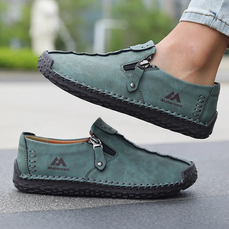 ZULIWAGN Women's Faux Leather Slip-On Loafers | Plus Size Flats Women's Slip-On Loafers Axl green 44