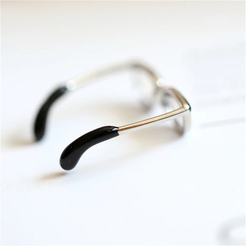 Cute Glasses Open Ring – Adjustable Enamel Copper Finger Ring Fashion Ring Axl