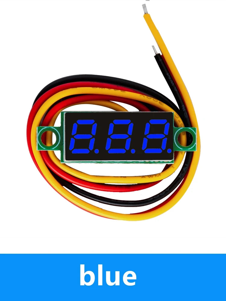 Mini DC Digital Voltmeter – 0.28" LED Panel Meter 4.5V–100V Digital Panel Meter Axl blue