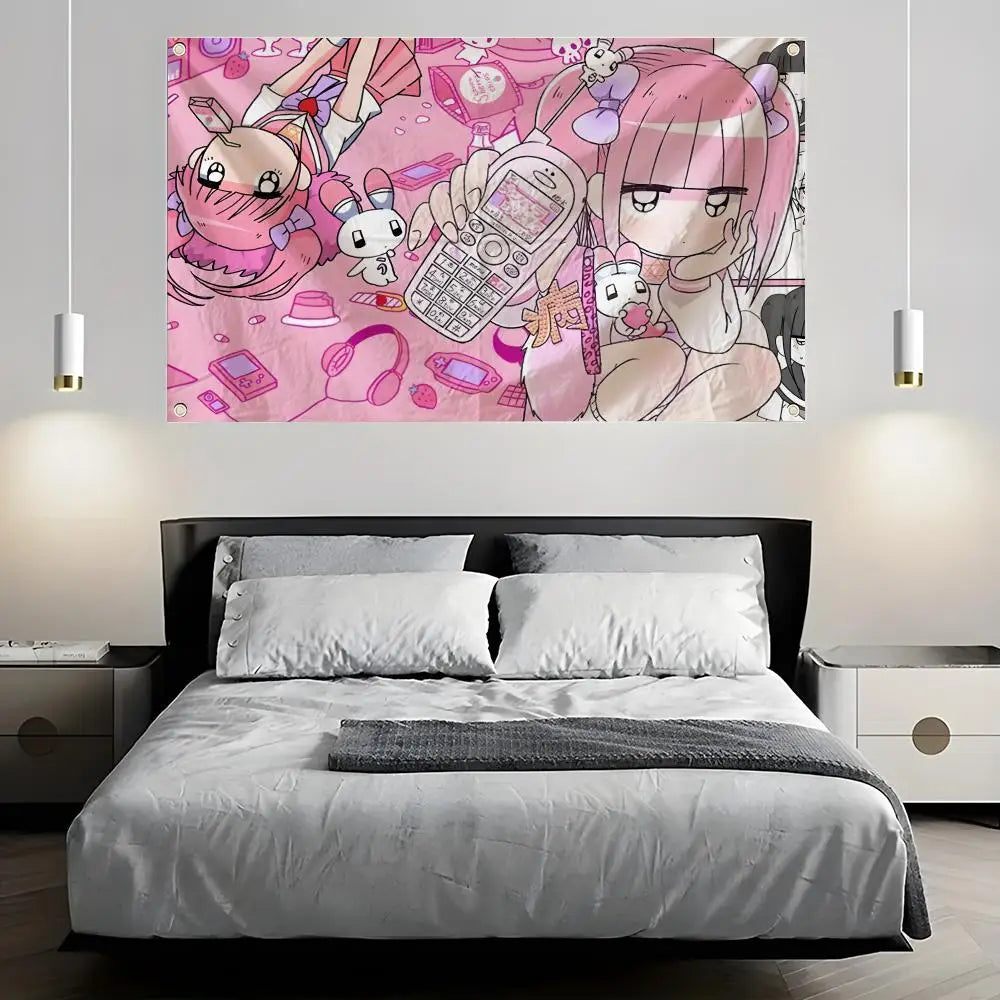Menhera Chan Anime Wall Flag – Indoor & Outdoor Art Banner Anime Wall Flag Axl