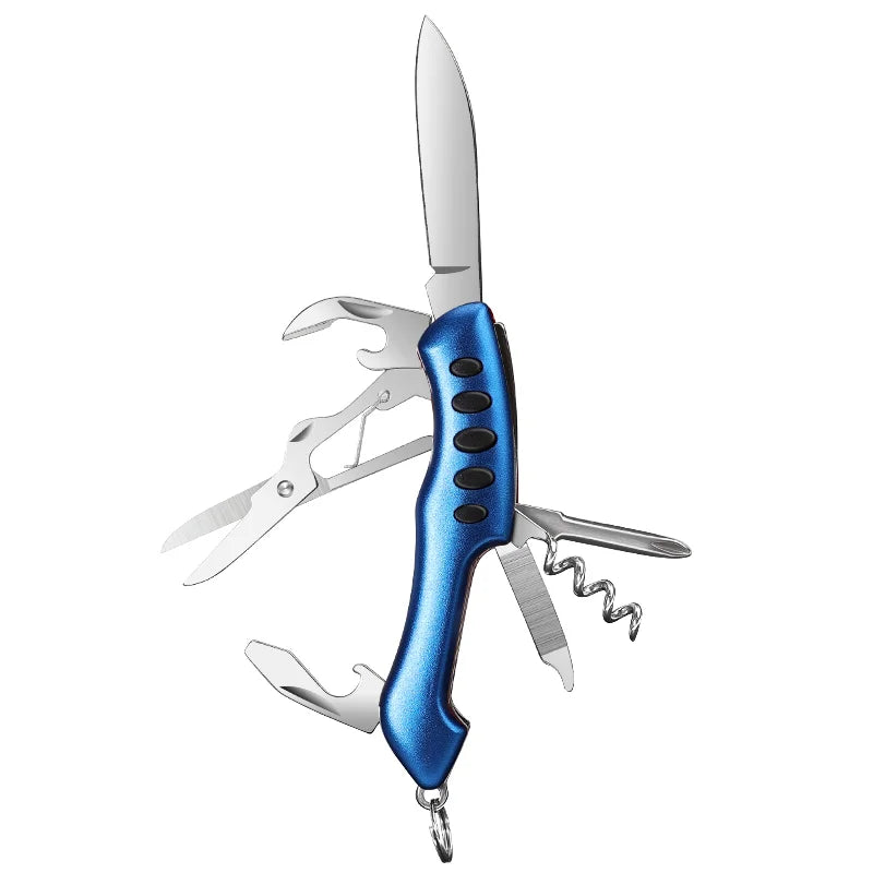 PLYS 8/11-in-1 Folding Pocket Knife – EDC Stainless Multitool Folding Multitool Knife Axl 8 in 1-Blue