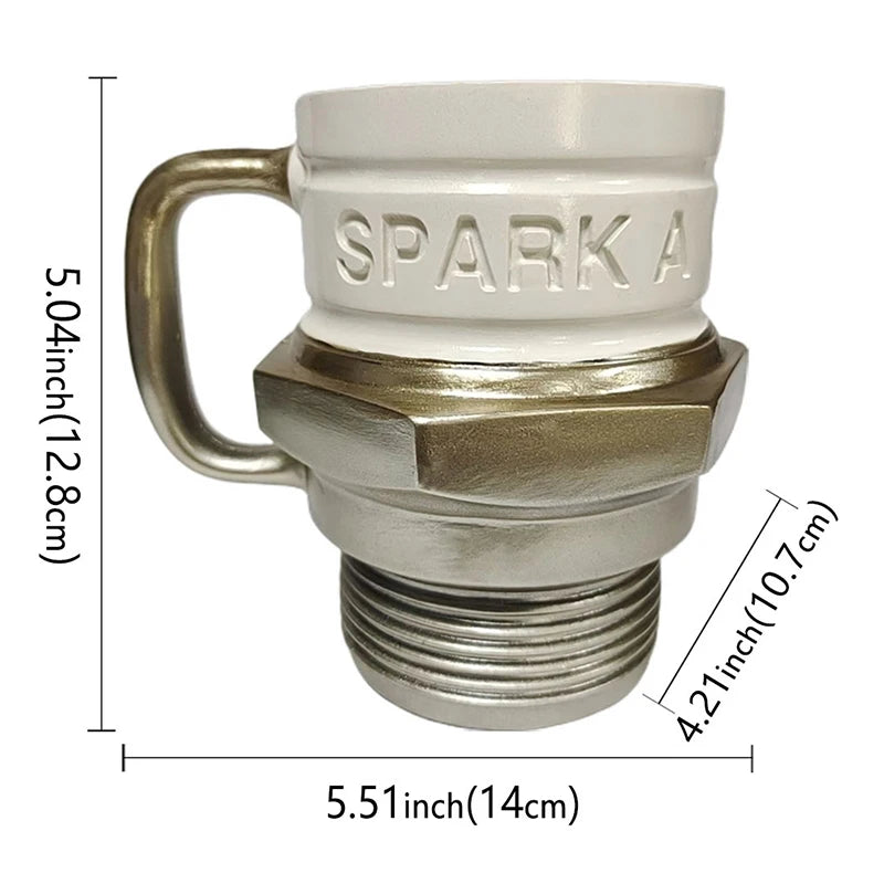 Spark Plug Coffee Mug – Novelty Gearhead Car Lover Gift Novelty Coffee Mug Axl 1pcs 501-600ml