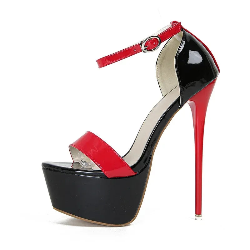 Women's Ultra High Heel Sandals – Color Block Open Toe, Size 34-46 High Heel Sandals Axl