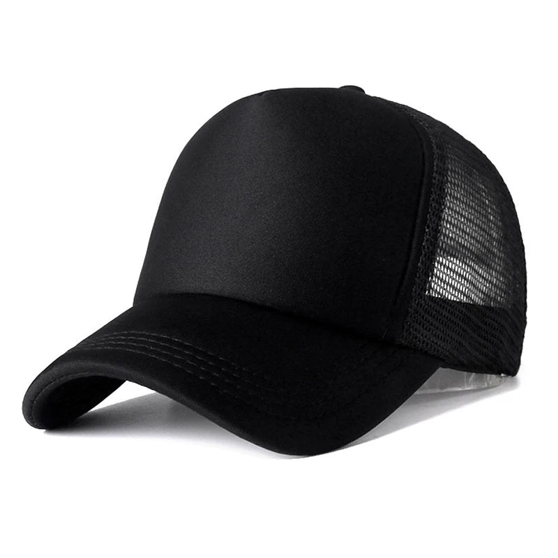 Unisex Mesh Baseball Cap – Adjustable Snapback Trucker Dad Hat Mesh Baseball Cap Axl Black