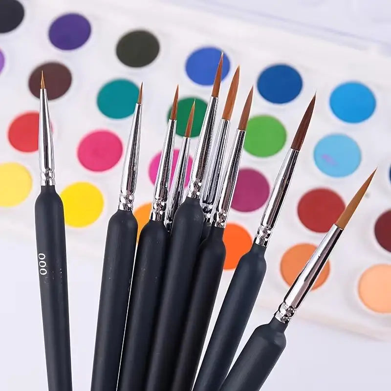 11 Micro Detail Brushes – Weasel Hair for Acrylic, Oil & Nail Art Micro Detail Brushes Axl