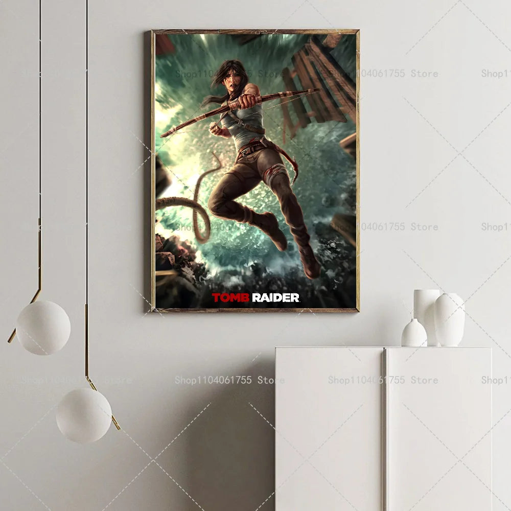 Tomb Raider Video Game Wall Poster – Self-Adhesive Sticker Wall Art Poster Axl
