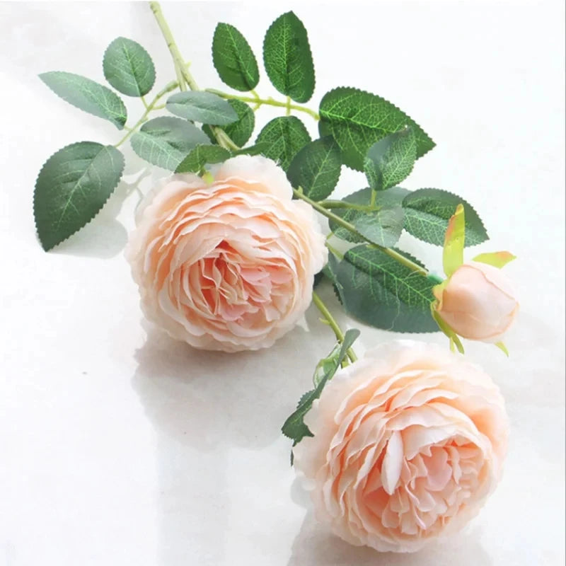 Long Stem Silk Artificial Rose Bouquet – 5 or 10 Pcs Artificial Flower Bouquet Axl Champagne 10pcs