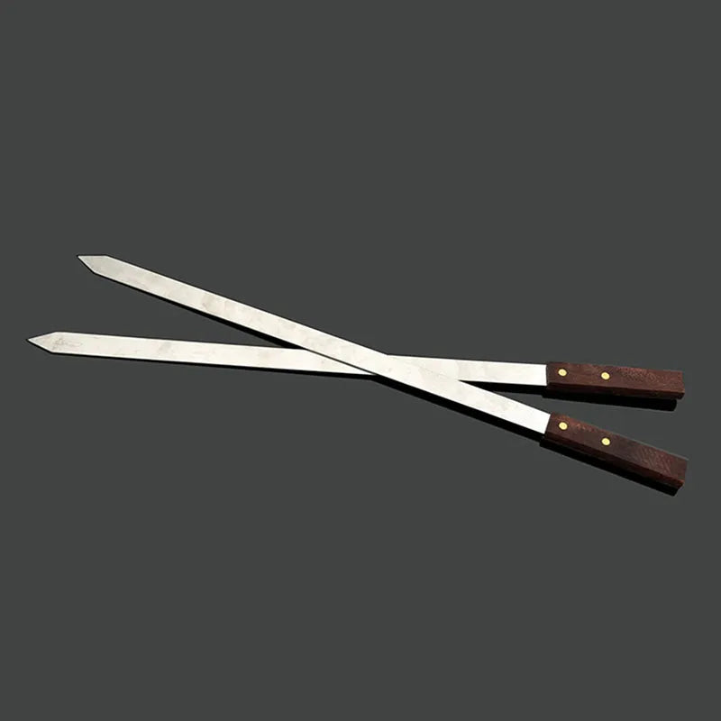 60cm Brazilian BBQ Skewers – Stainless Steel Long Handle Set BBQ Skewer Set Axl