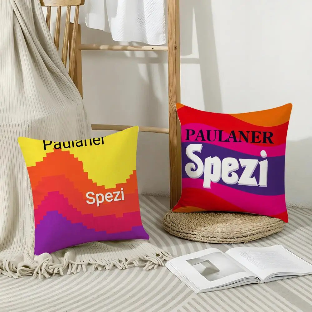 Paulaner Spezi Logo Linen Pillow Cover | Hidden Zipper Decorative Pillow Cover Axl