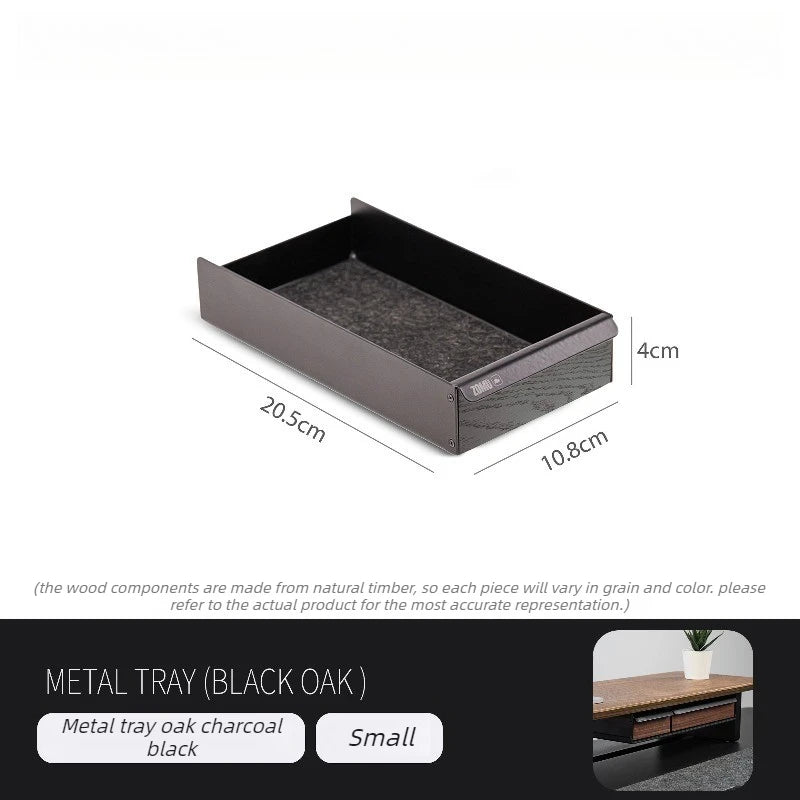 Wooden Desktop Storage Box – Modern Office Organizer Tray Desktop Storage Organizer Axl Black Small