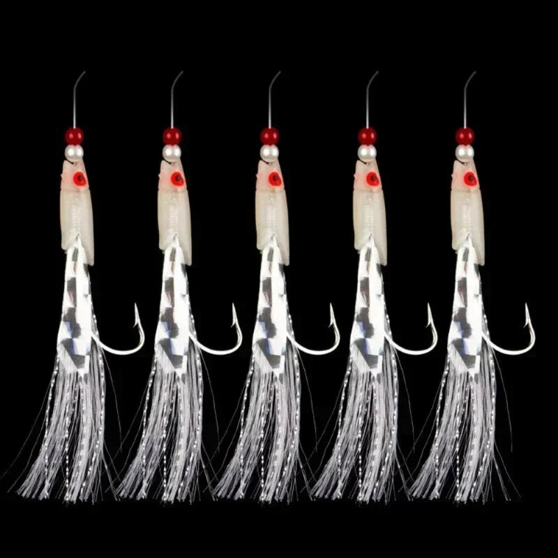 5-Pack Soft Shrimp Fishing Lures with Crystal Barbed Hooks Fishing Lure Set Axl B2Luminous style