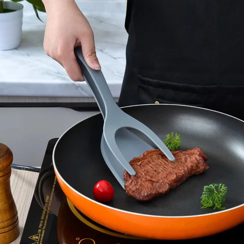 2-in-1 Nylon Spatula & Food Clip – Flip & Grab Kitchen Tool Kitchen Spatula Clip Axl