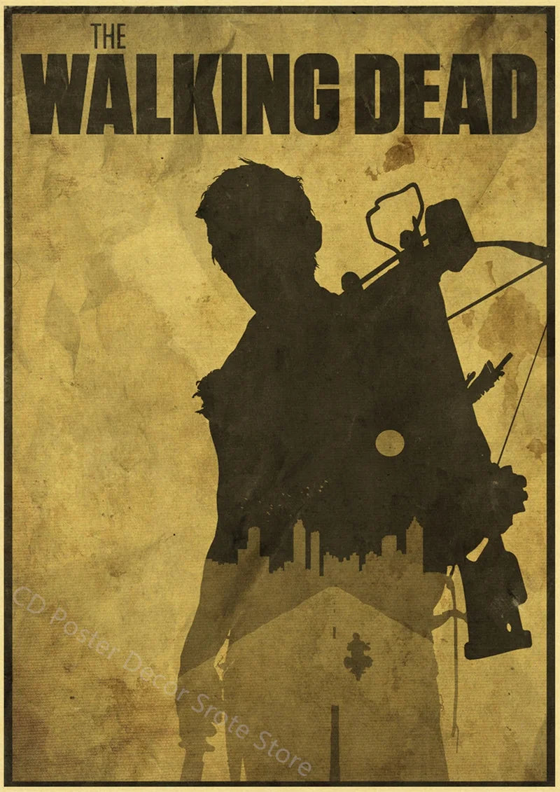 Walking Dead Retro Vintage Poster | Wall Art Print A3/A4