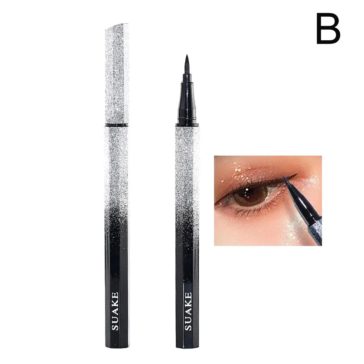 Rotating Stamp Eyeliner Pen – Dual-Tip Waterproof Wing Liner Stamp Eyeliner Pen Axl B Brown