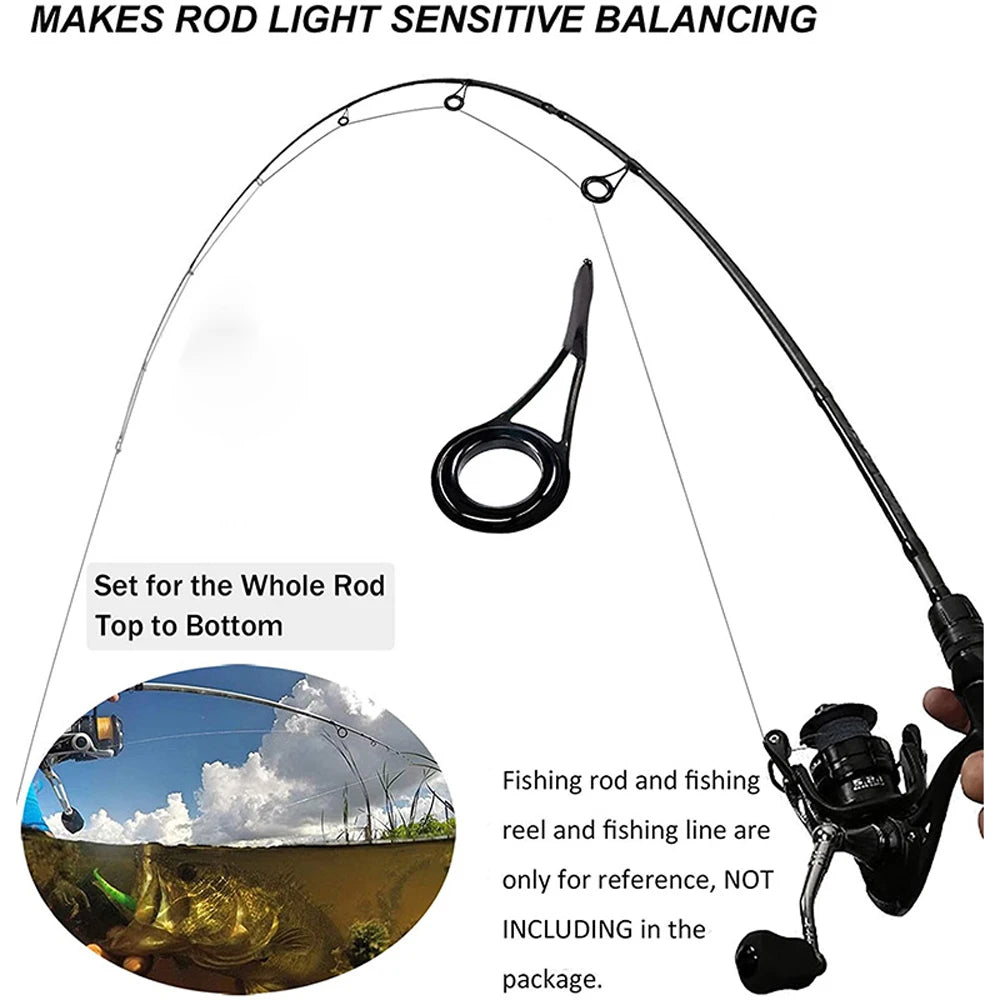 Stainless Steel Fishing Rod Guide Rings – 8 Sizes (6#–30#) Fishing Rod Guide Axl