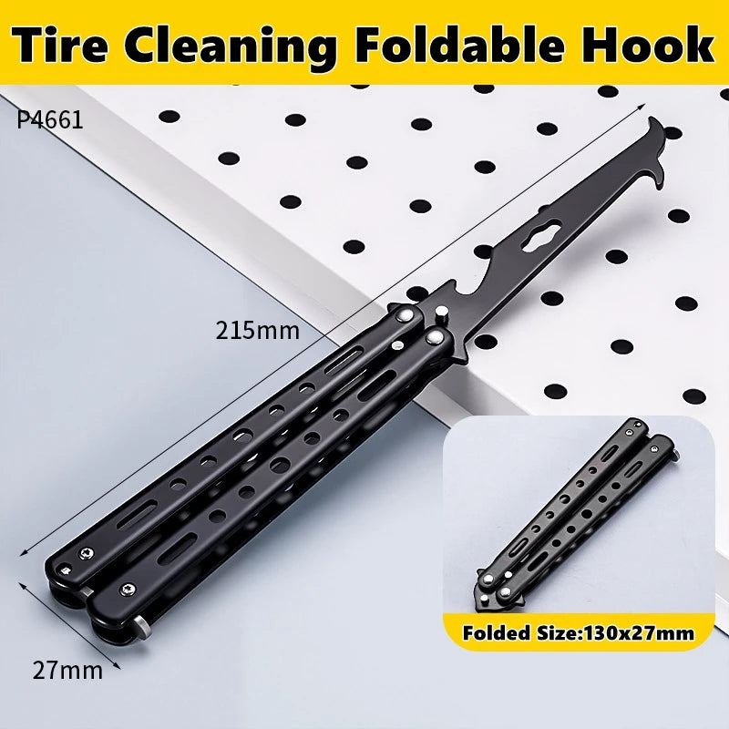 YRIDEFE Foldable Butterfly Practice Knife – Tire & Rock Tool Folding Practice Knife Axl 1pcs A