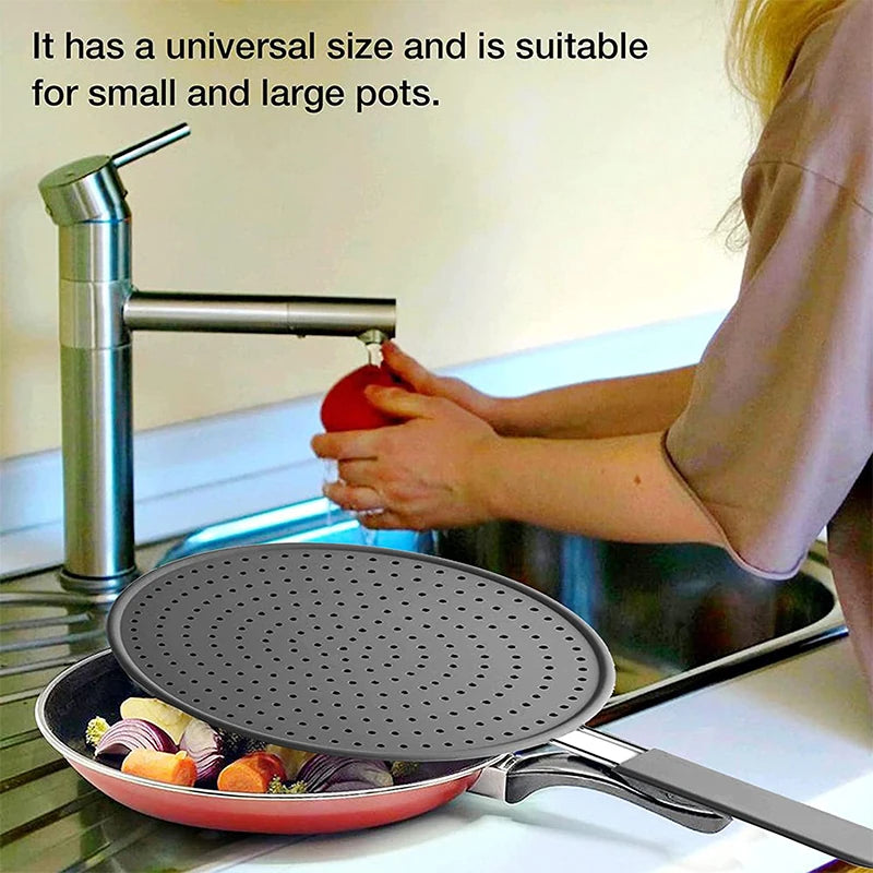 Silicone Splatter Screen with Handle – Oil Splash Guard & Pan Lid Kitchen Splatter Screen Axl