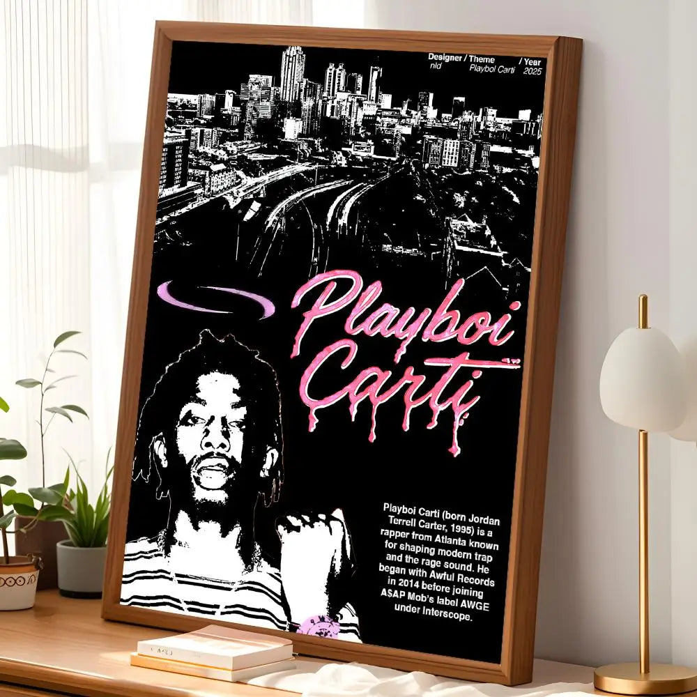 Playboi Carti HD Wall Poster – Self-Stick Waterproof Wall Art Wall Art Poster Axl