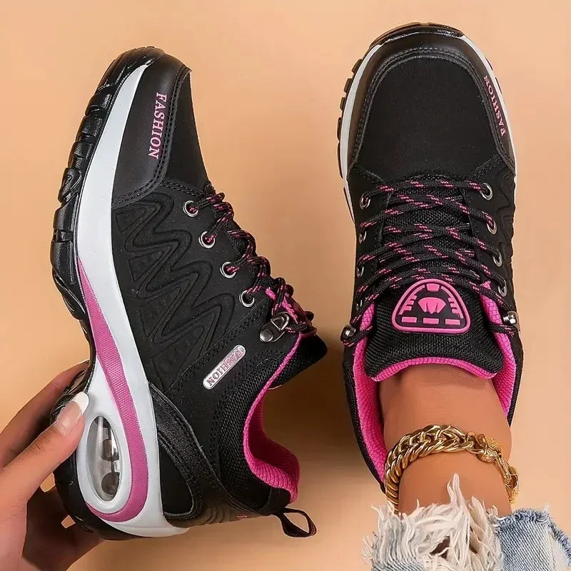 Women's Thick Sole Anti-Slip Flat Walking Shoes | Casual Sneakers Women's Flat Sneakers Axl Black. 39