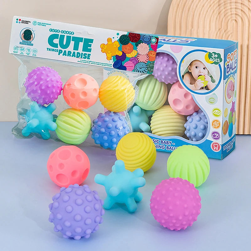 6-Piece Baby Sensory Balls – Textured Infant Rattle Toy Set Baby Sensory Toy Set Axl