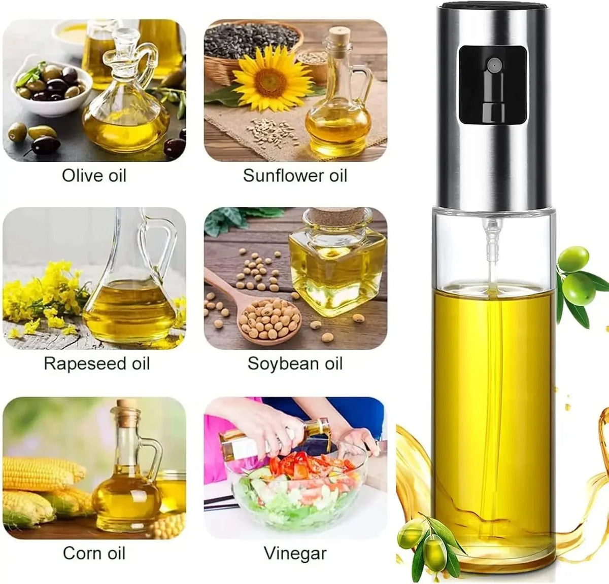 Glass Oil Sprayer Mister – Olive Oil Spray for Cooking & BBQ Oil Mist Sprayer Axl