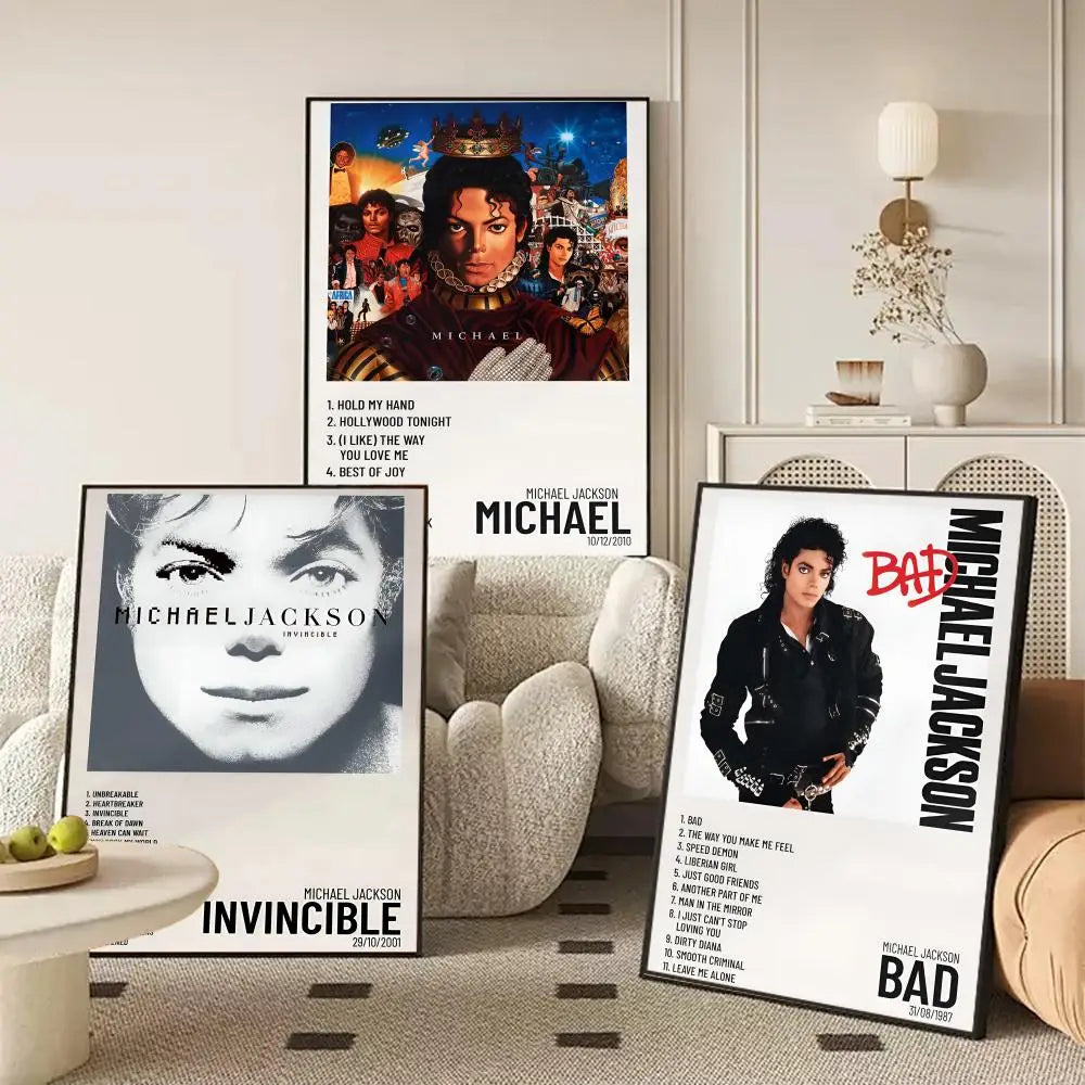 Michael Jackson Canvas Wall Art Poster – Album Cover Home Decor Canvas Wall Art Axl