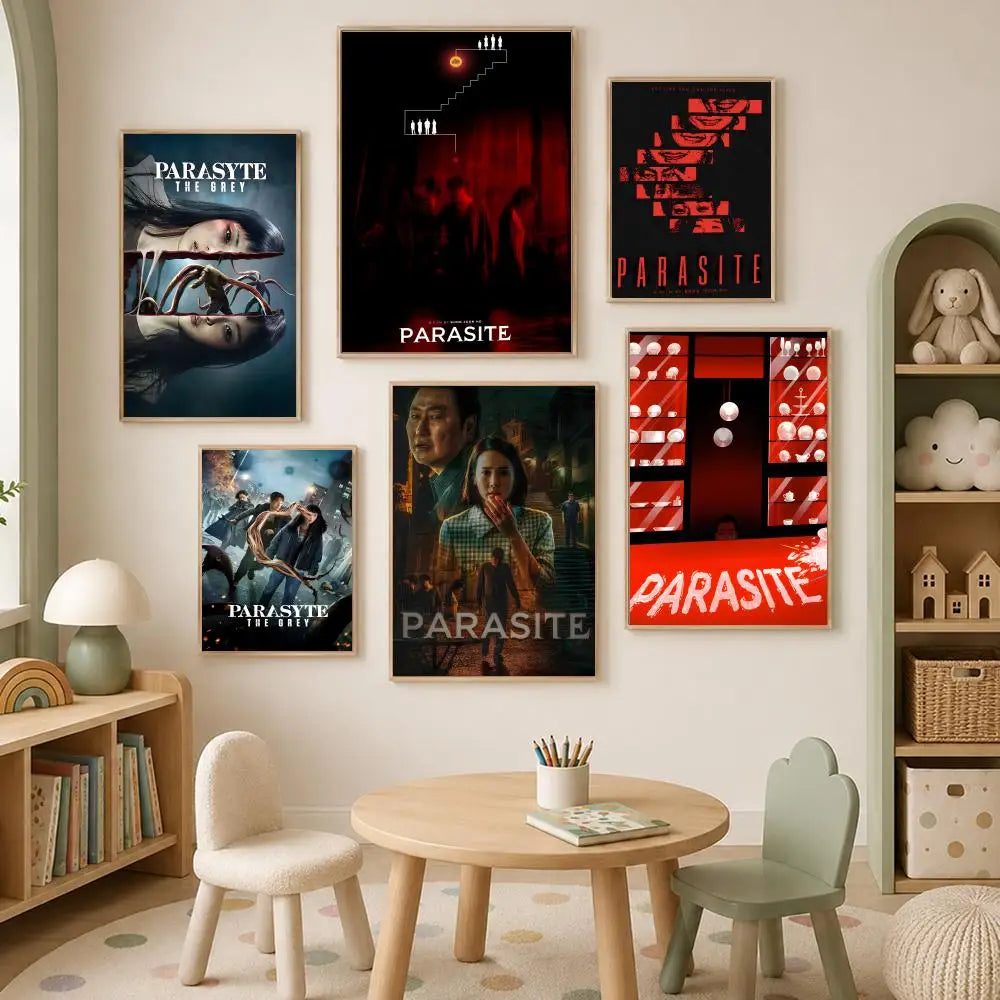Parasite Movie Poster Self-Stick HD PVC Waterproof Wall Art Movie Wall Poster Axl