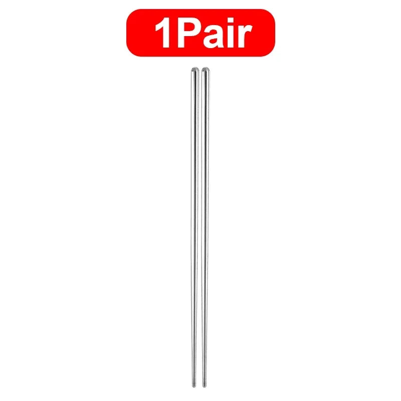 Stainless Steel Chopsticks Set – Non-Slip Reusable Cutlery Chopstick Cutlery Set Axl 1 pairs