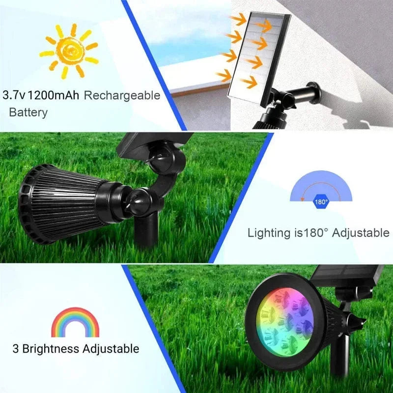 9 LED Solar Spotlight IP65 Waterproof Outdoor Garden Pathway Lamp Solar Garden Spotlight Axl