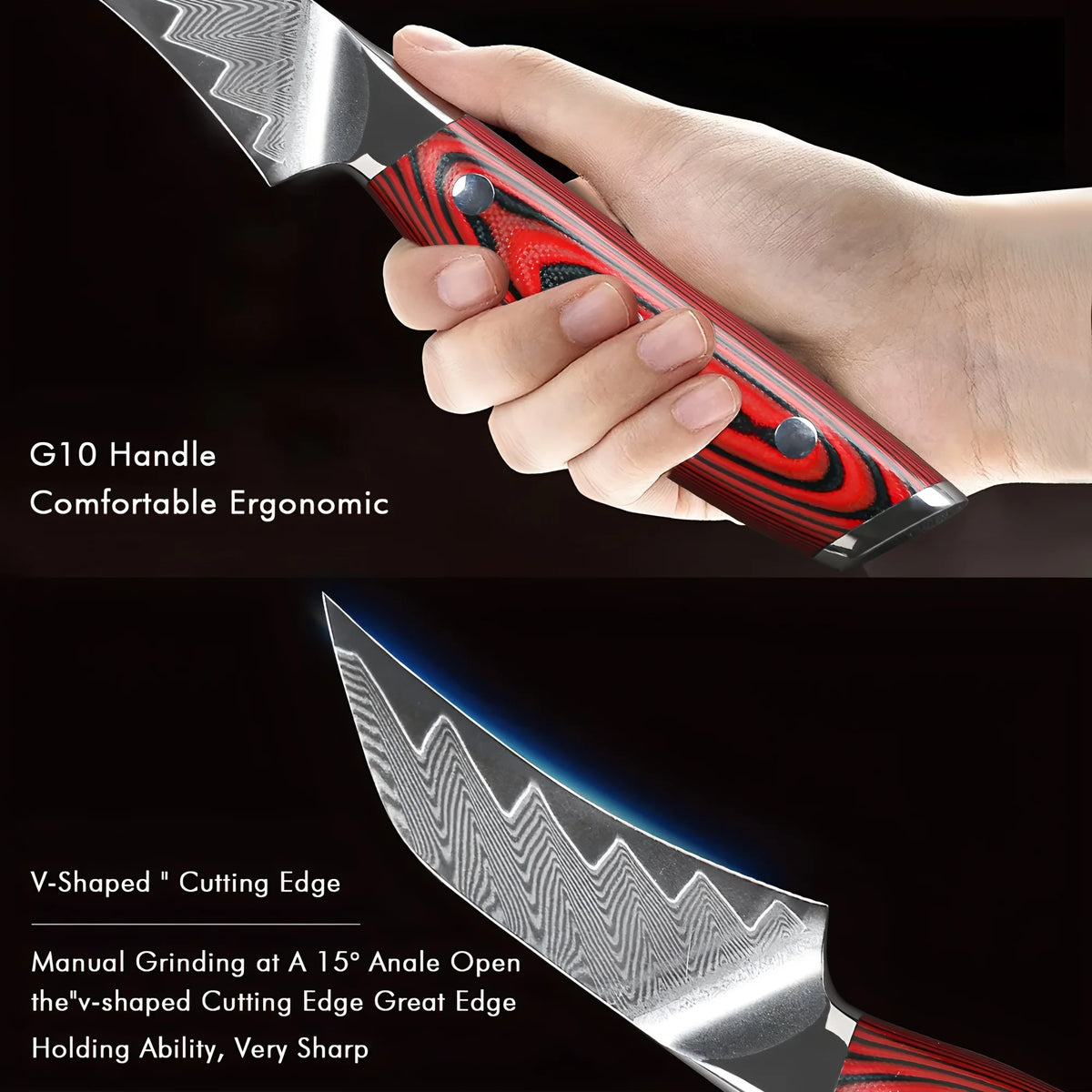 67-Layer Damascus Steel Paring Knife – Fruit & Veg Slicer Damascus Paring Knife Axl