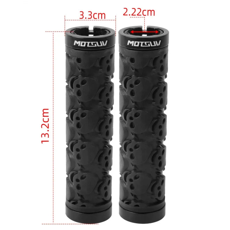 Skull Double Lock-On MTB Bike Handlebar Grips | TPE Anti-Slip Bike Handlebar Grips Axl