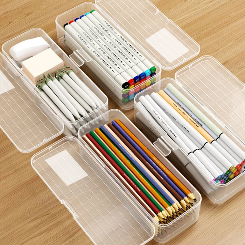 Transparent Makeup Brush Organizer – Large Capacity Storage Box Cosmetic Organizer Box Axl