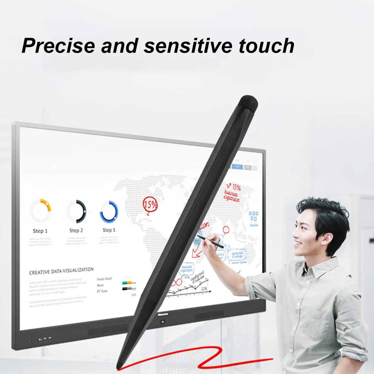 Dual-Tip Capacitive Stylus Pen for Touchscreen & Whiteboard Capacitive Stylus Pen Axl