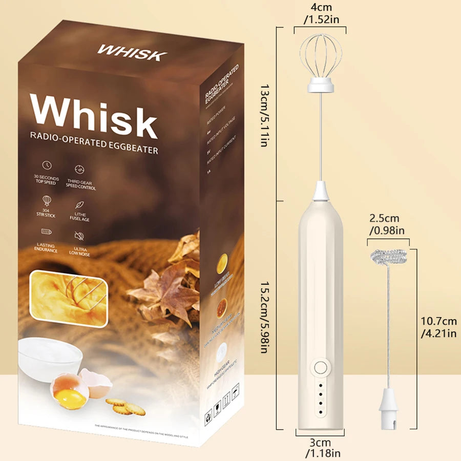 Mini Handheld Electric Milk Frother – Type-C Rechargeable Handheld Milk Frother Axl Cream Color