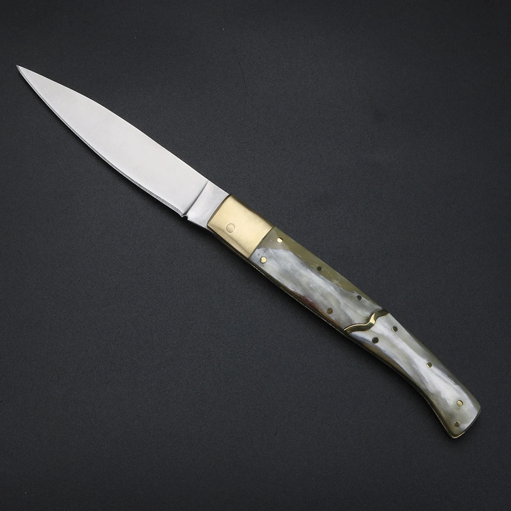 XUAN FENG Oxblood Folding Knife – D2 Steel Camping Pocket Knife Folding Pocket Knife Axl