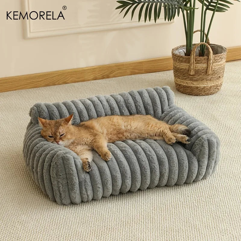 KEMORELA Striped Cat Sofa Bed – Breathable All-Season Pet Bed Cat Sofa Bed Axl