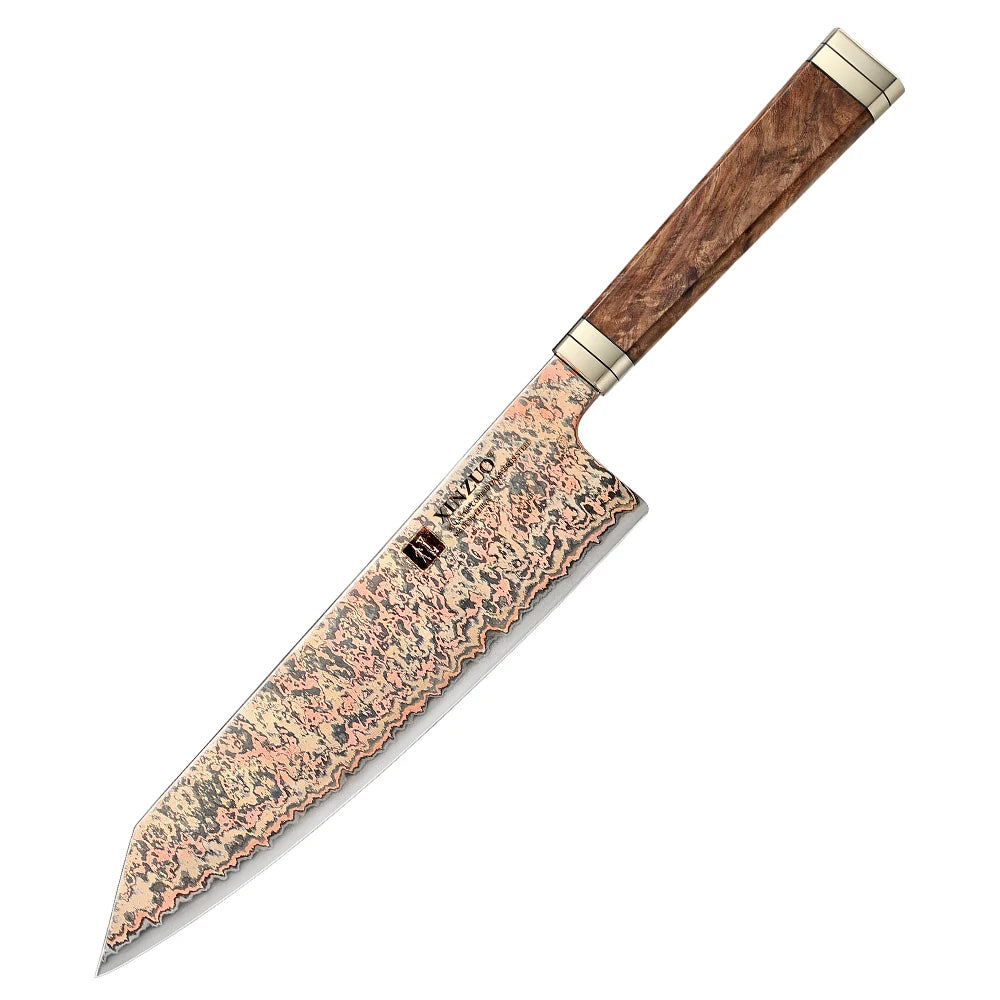 XINZUO 8.27" Bunka Knife – 53-Layer Copper Damascus Steel Damascus Kitchen Knife Axl Only Knife China Mainland