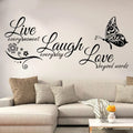 Live Laugh Love Butterfly Wall Decal – Vinyl Quote Sticker Vinyl Wall Decal Axl Default Title