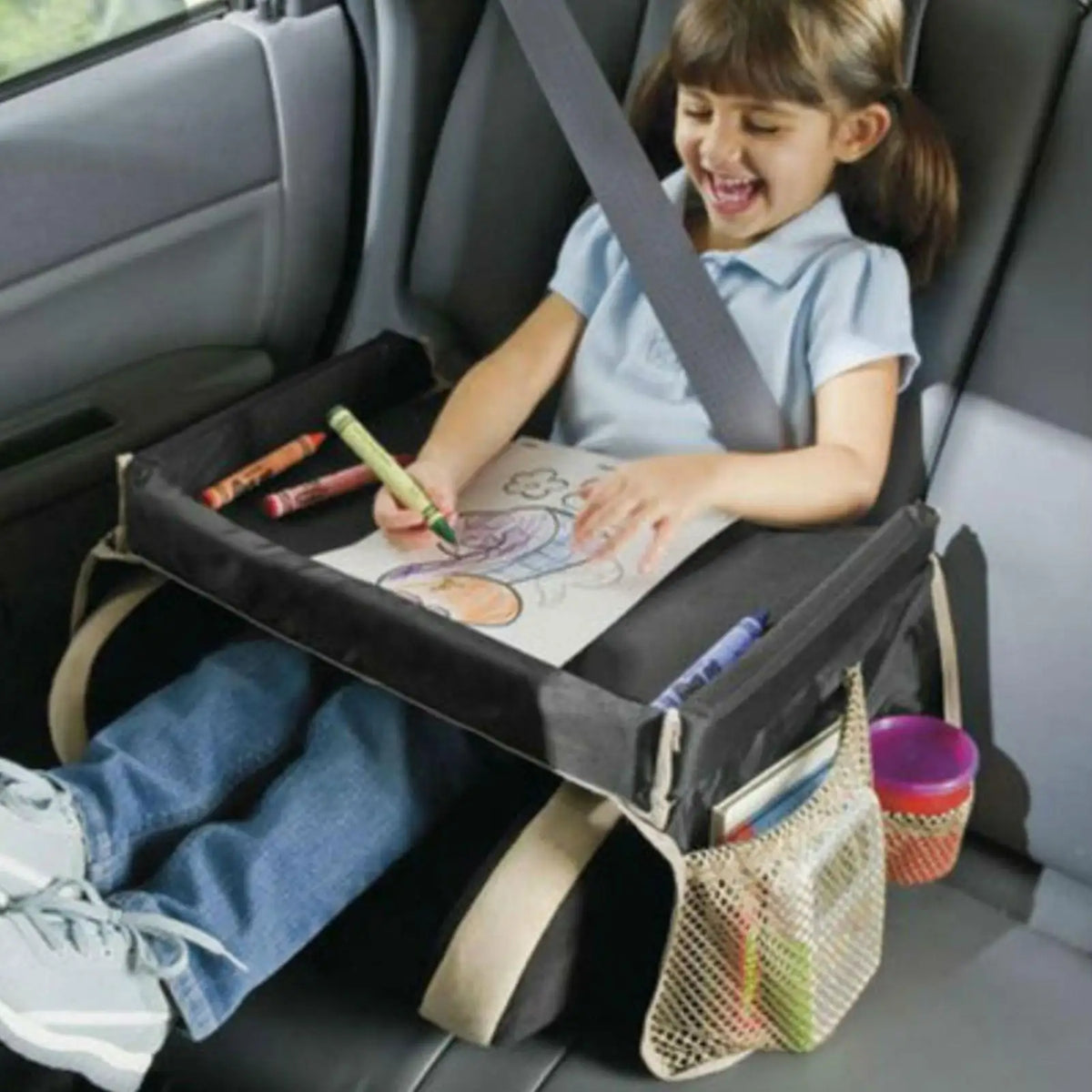 Kids Car Seat Travel Tray – Snack & Play Organizer Kids Travel Tray Axl