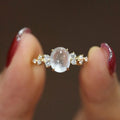 Huitan Oval Opal CZ Ring – Gold Bridal Wedding Band for Women Fashion Ring Axl Q913 10