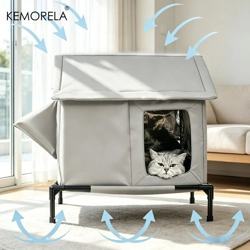 Foldable Outdoor Cat Hut with Stand – Cooling Pet House Outdoor Pet House Axl