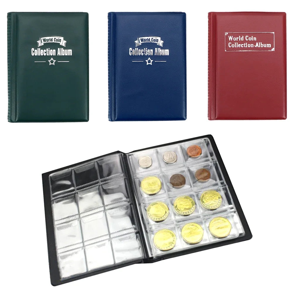 PU Leather Coin Collection Album – 60 or 120 Pocket Organizer Coin Collection Album Axl
