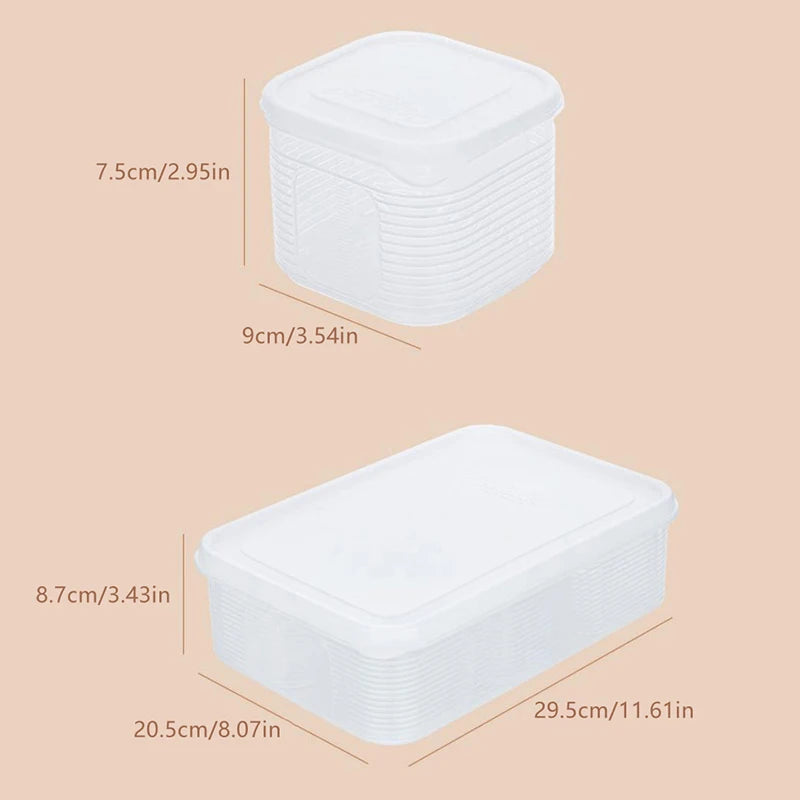6-Grid Food Storage Containers with Lids – Fridge Organizer Set Food Storage Container Axl