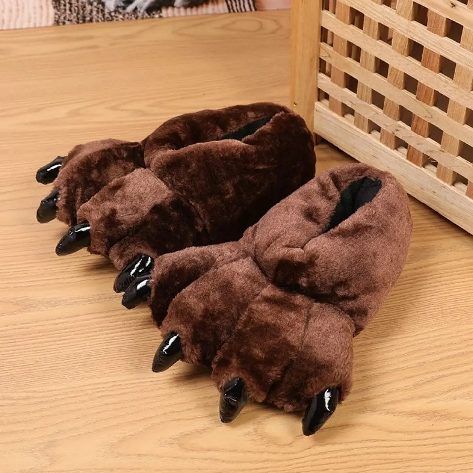 Lorilury Bunny Faux Fur Slippers – Fluffy Women's Slip-On Novelty House Slippers Axl Brown 43