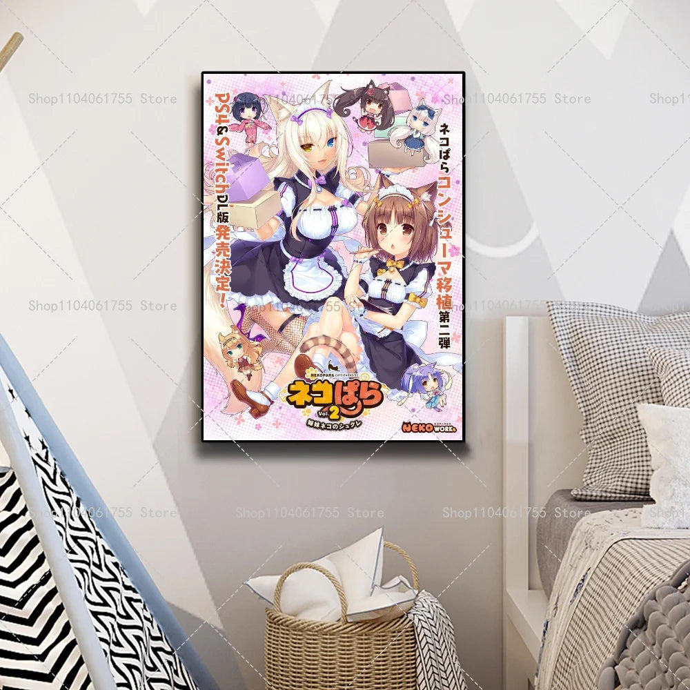 Nekopara Anime Poster – Self-Adhesive Waterproof Wall Sticker Anime Wall Poster Axl