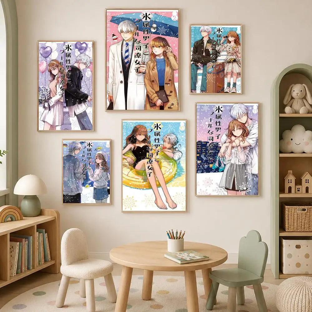 Ice Guy & Cool Girl Anime Poster – Self-Stick HD Wall Art Anime Wall Poster Axl