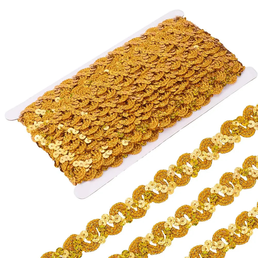 Crimson Wave Sequin Ribbon 17mm Paillette Trim – 12 Yards Sequin Trim Ribbon Axl AECH04-17815